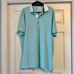 Greyson Maze Runner Golf Polo Shirt XL Cattail Aqua